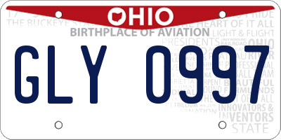 OH license plate GLY0997