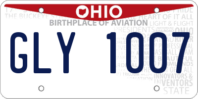 OH license plate GLY1007