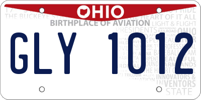OH license plate GLY1012