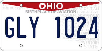 OH license plate GLY1024