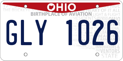 OH license plate GLY1026