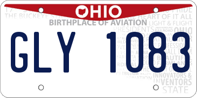 OH license plate GLY1083
