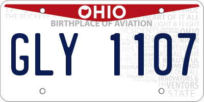 OH license plate GLY1107
