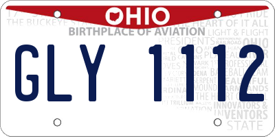 OH license plate GLY1112