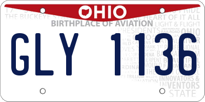 OH license plate GLY1136