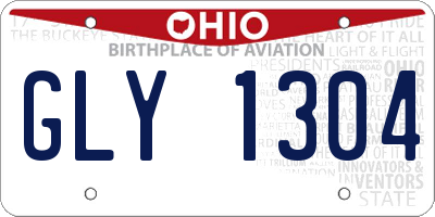 OH license plate GLY1304