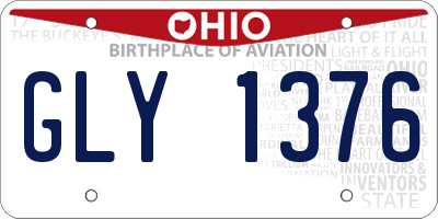 OH license plate GLY1376