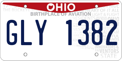 OH license plate GLY1382