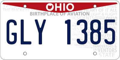 OH license plate GLY1385