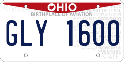 OH license plate GLY1600