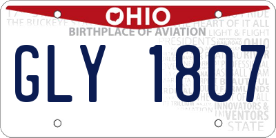 OH license plate GLY1807