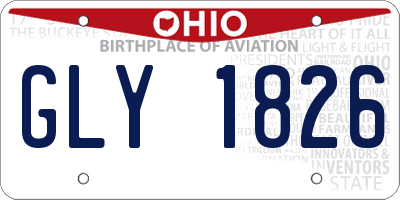 OH license plate GLY1826