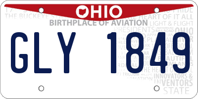 OH license plate GLY1849