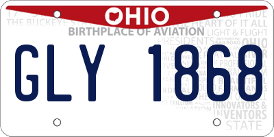 OH license plate GLY1868
