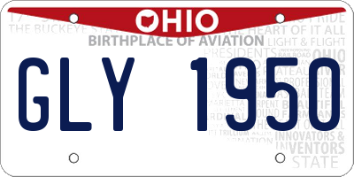 OH license plate GLY1950