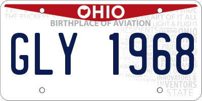 OH license plate GLY1968