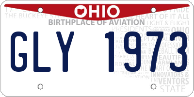 OH license plate GLY1973