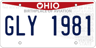OH license plate GLY1981