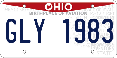 OH license plate GLY1983