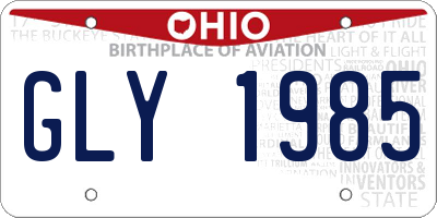 OH license plate GLY1985