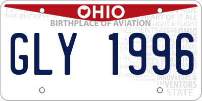OH license plate GLY1996