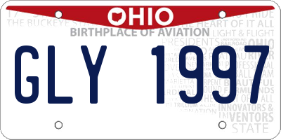 OH license plate GLY1997