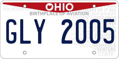 OH license plate GLY2005
