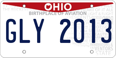 OH license plate GLY2013
