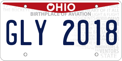 OH license plate GLY2018