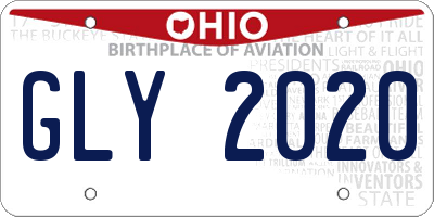 OH license plate GLY2020