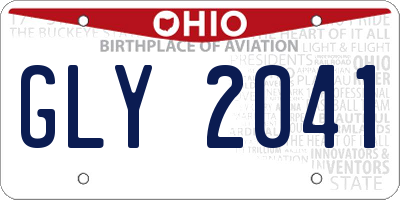 OH license plate GLY2041