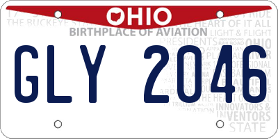 OH license plate GLY2046