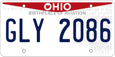 OH license plate GLY2086