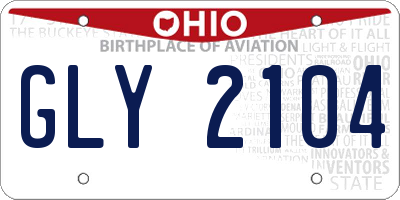 OH license plate GLY2104