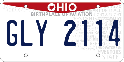 OH license plate GLY2114