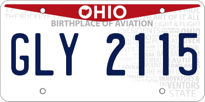 OH license plate GLY2115
