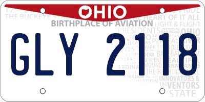 OH license plate GLY2118