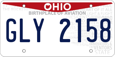 OH license plate GLY2158