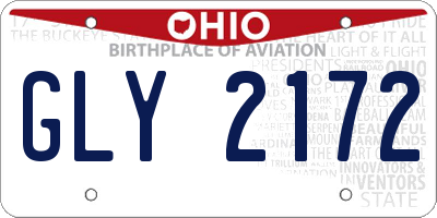 OH license plate GLY2172