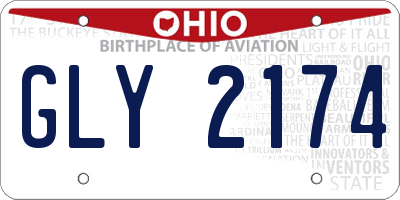 OH license plate GLY2174