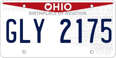 OH license plate GLY2175