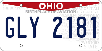 OH license plate GLY2181