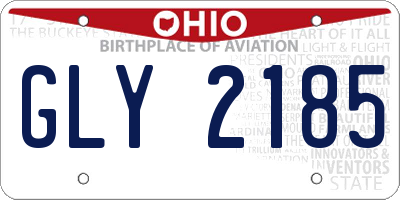 OH license plate GLY2185
