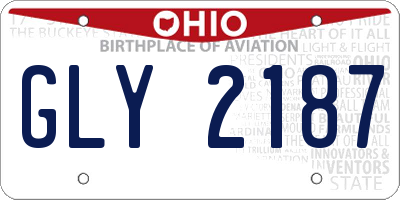 OH license plate GLY2187