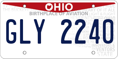 OH license plate GLY2240