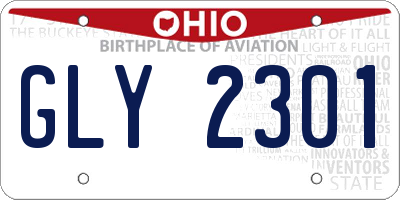 OH license plate GLY2301