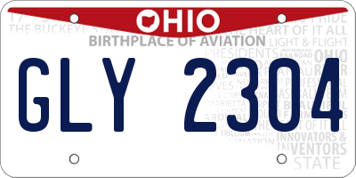 OH license plate GLY2304