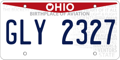 OH license plate GLY2327