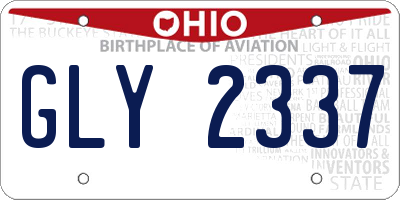 OH license plate GLY2337