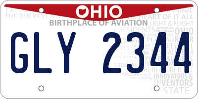 OH license plate GLY2344